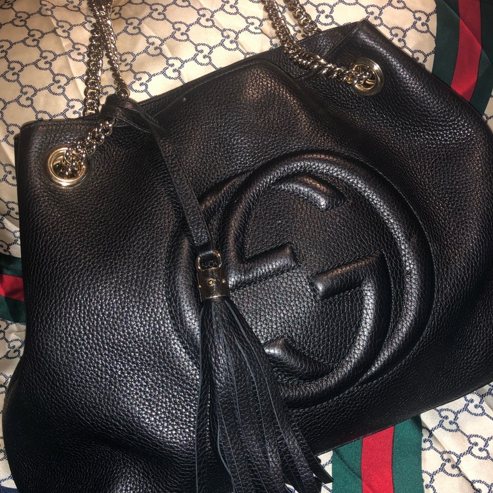 Gucci Soho Calfskin Leather Chain Bag